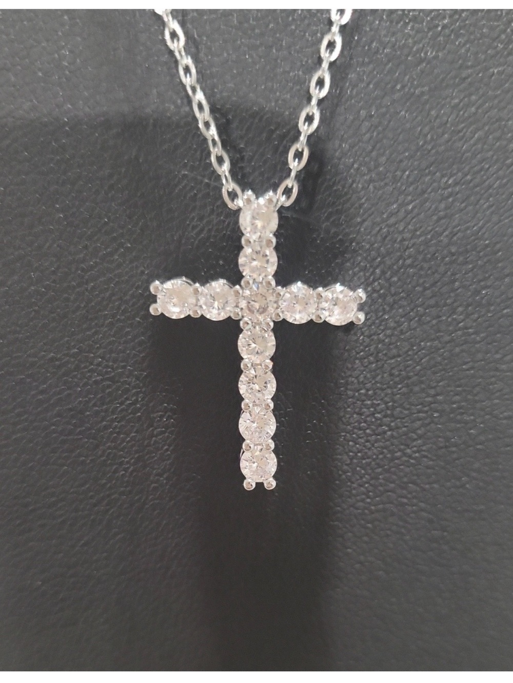 11ct Moissanite 925 Silver Cross Necklace from Nancy's Boutique
